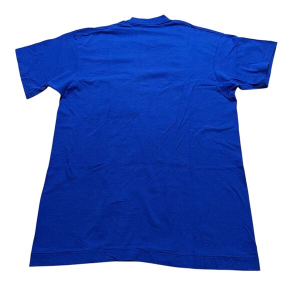 Vintage 80s 90s Fruit of the Loom Made in USA Blue Pocket T-Shirt Size L 42-44 - Picture 7 of 8